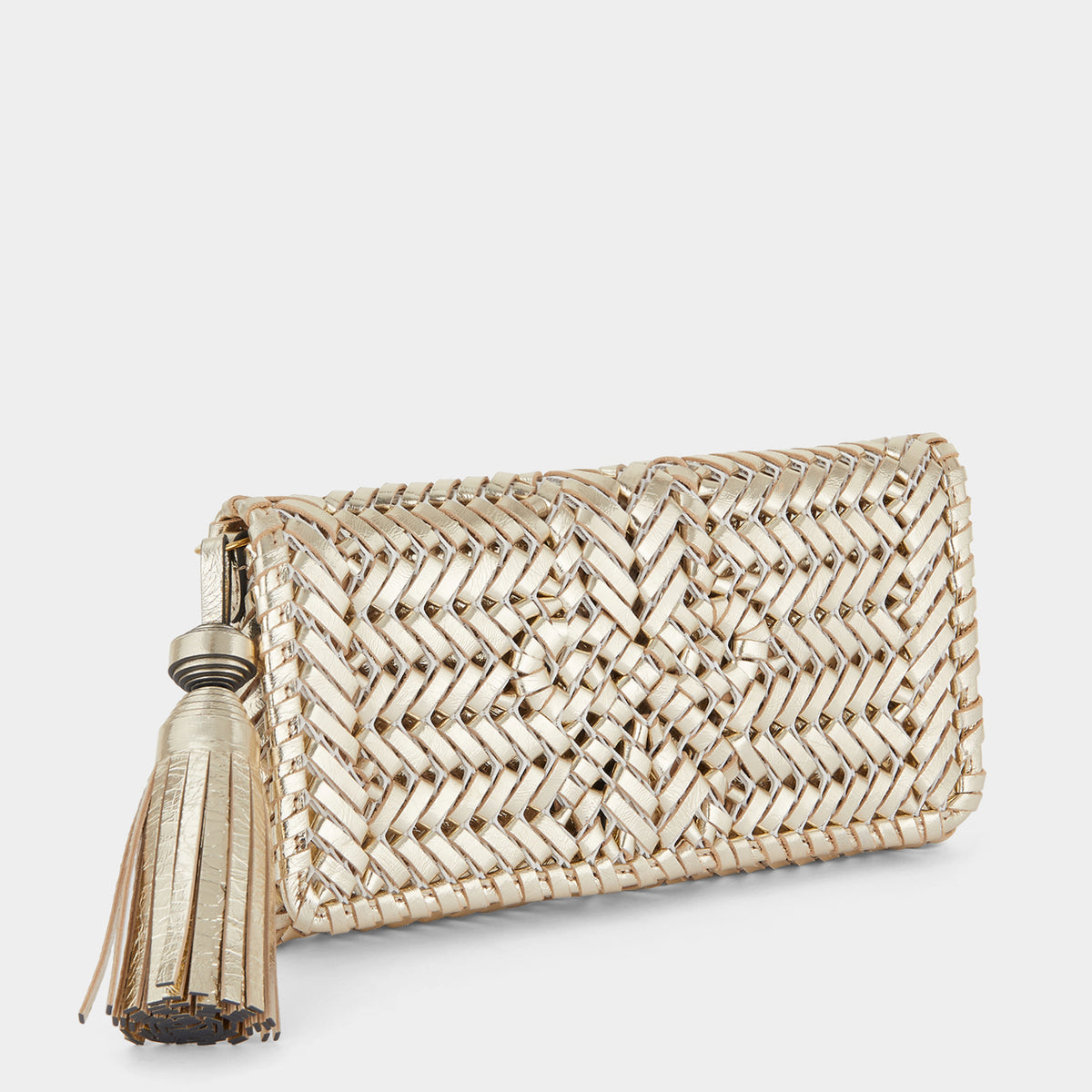 Anya Hindmarch- Gold Neeson Tassel Clutch