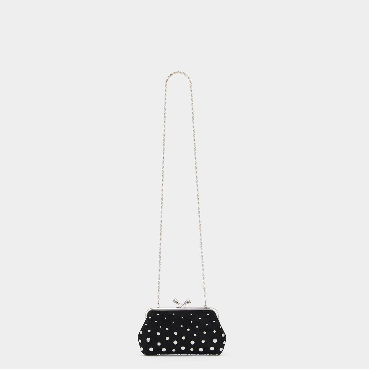 Anya Hindmarch- Maud Tassel Black Suede Clutch