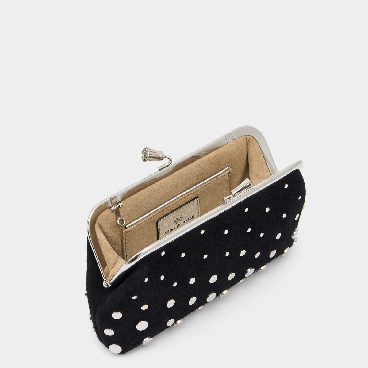 Anya Hindmarch- Maud Tassel Black Suede Clutch