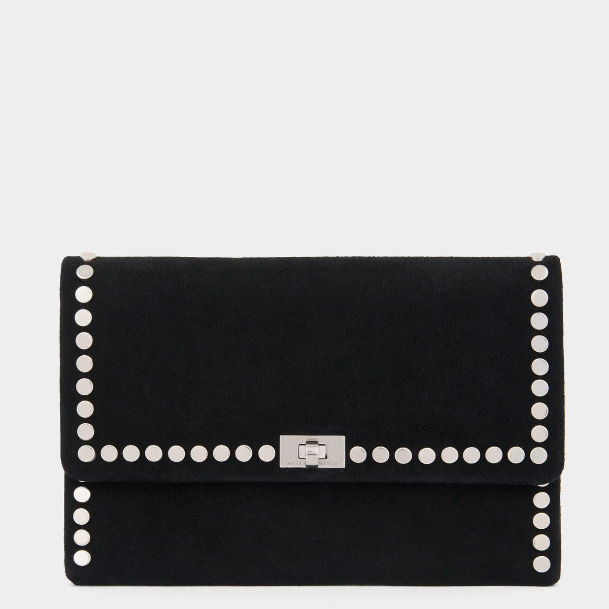 Anya Hindmarch- Valorie Black Suede Clutch