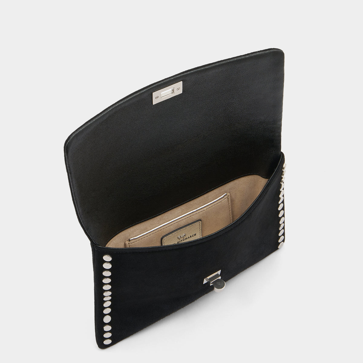 Anya Hindmarch- Valorie Black Suede Clutch