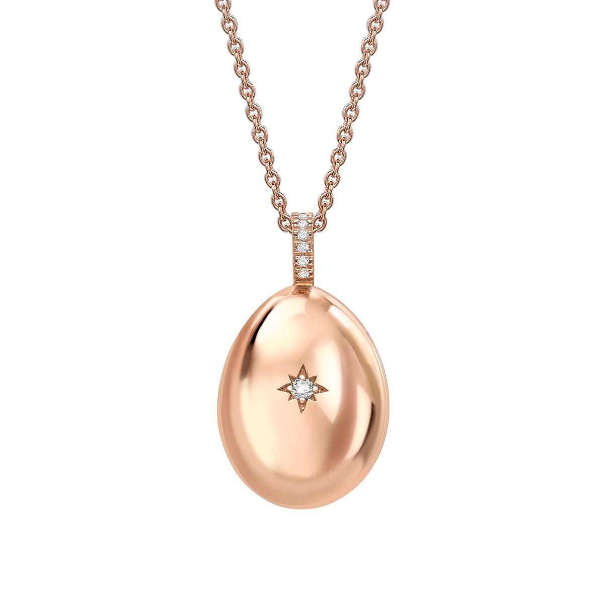 Fabergé Essence Rose Gold I Love You Egg Pendant