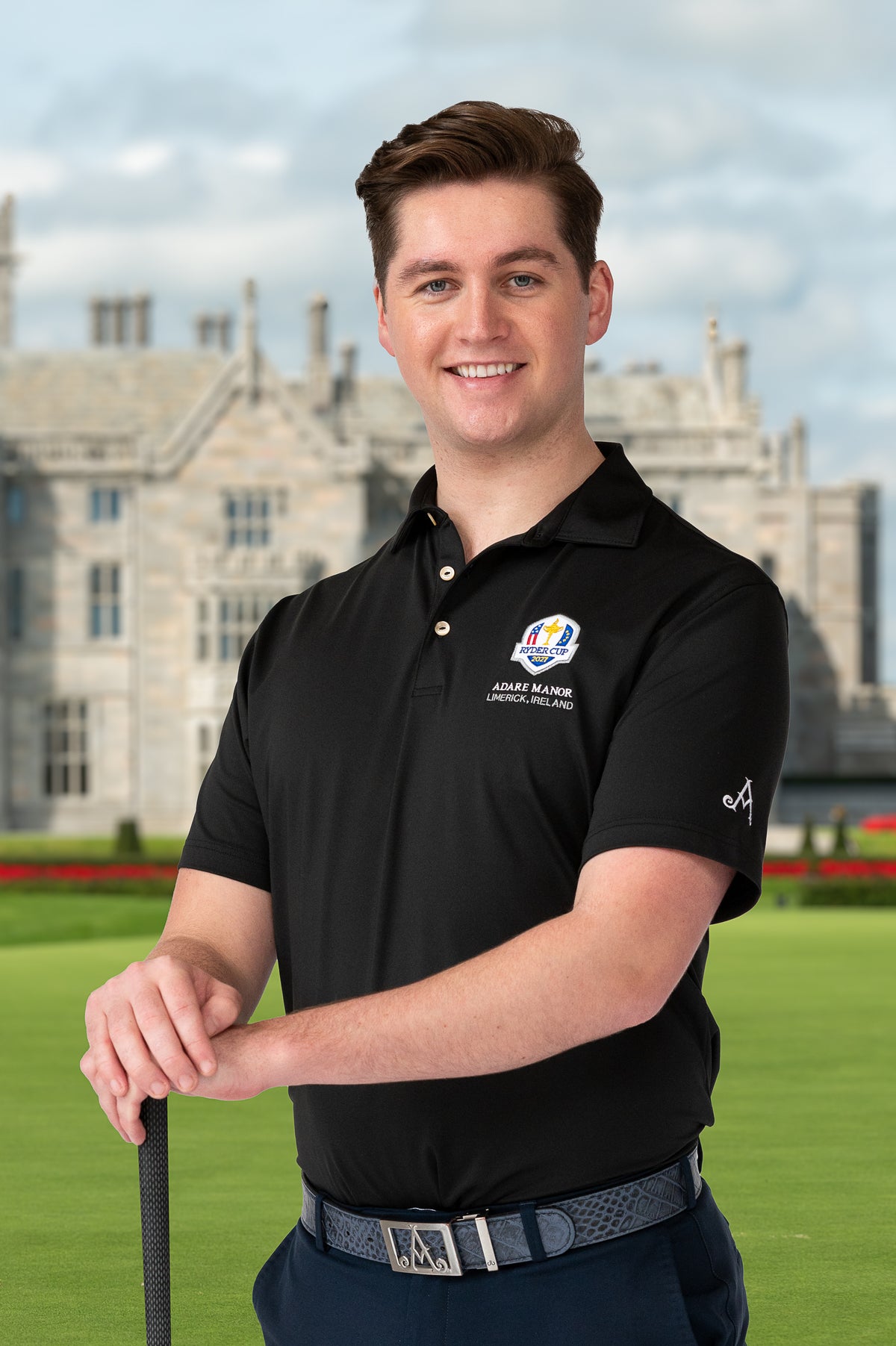 Ryder Cup Black Solid Polo