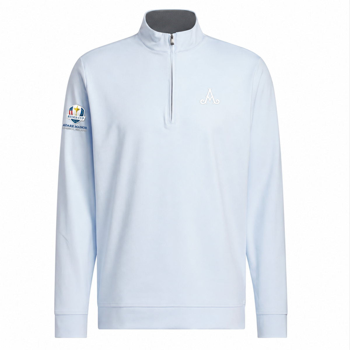Ryder Cup 2027-  Adidas Mens Adare Manor Light Blue 1/4 Zip