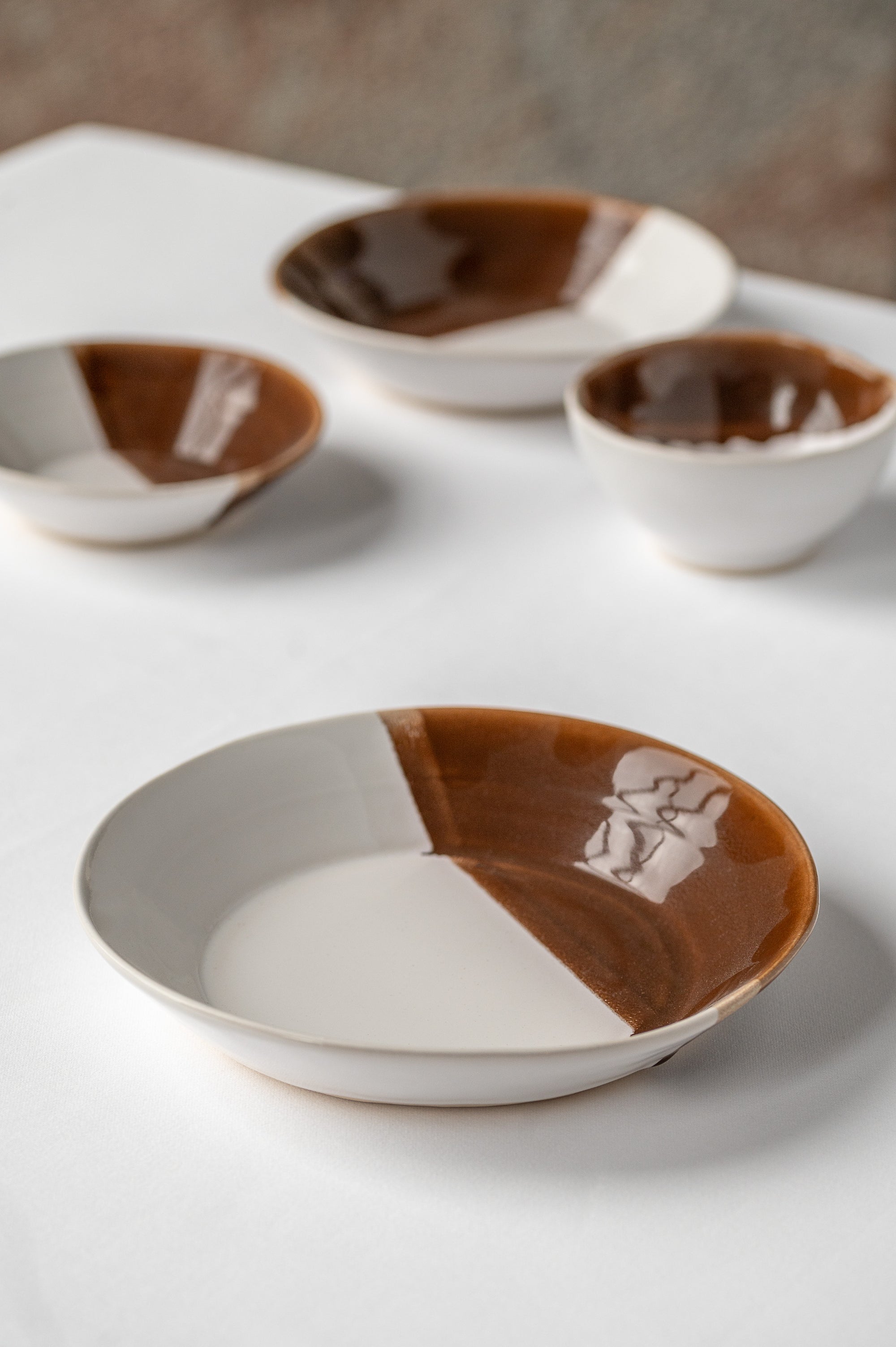 Extra Large Handmade stoneware stacking bowl  brown