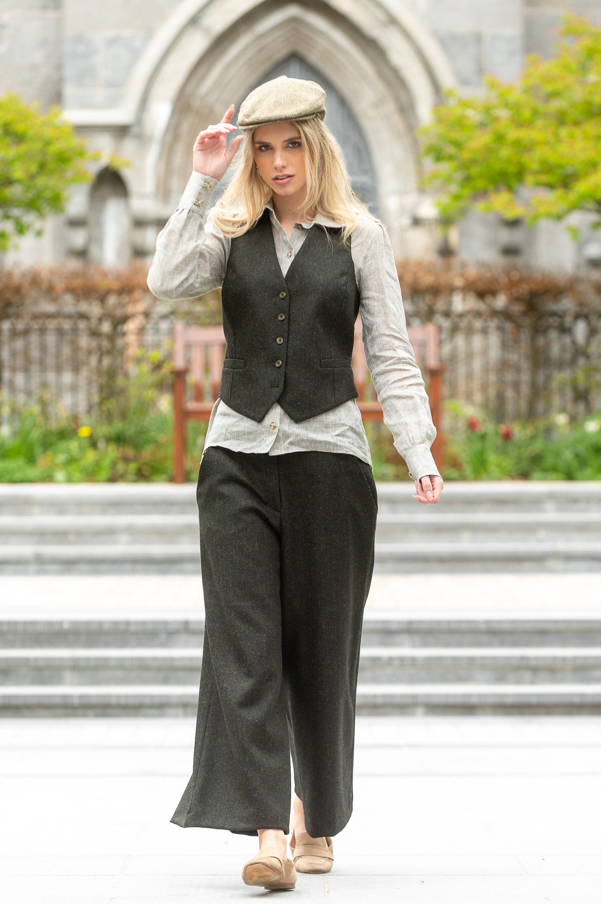 Jack Murphy- Tweed Culottes- Green Herringbone - Adare Manor