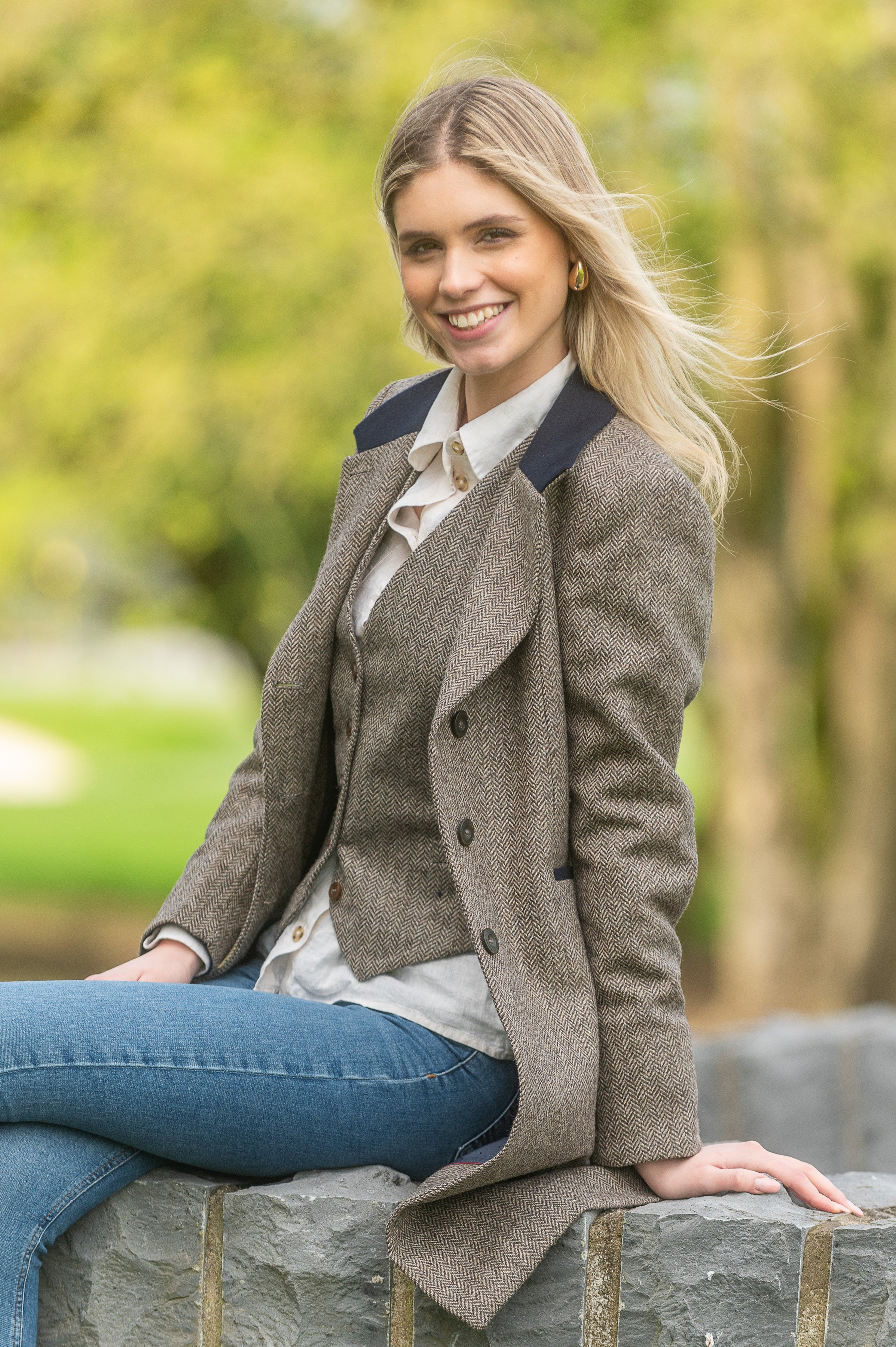 Jack Murphy Light tan Tweed Herringbone Coat Adare Manor