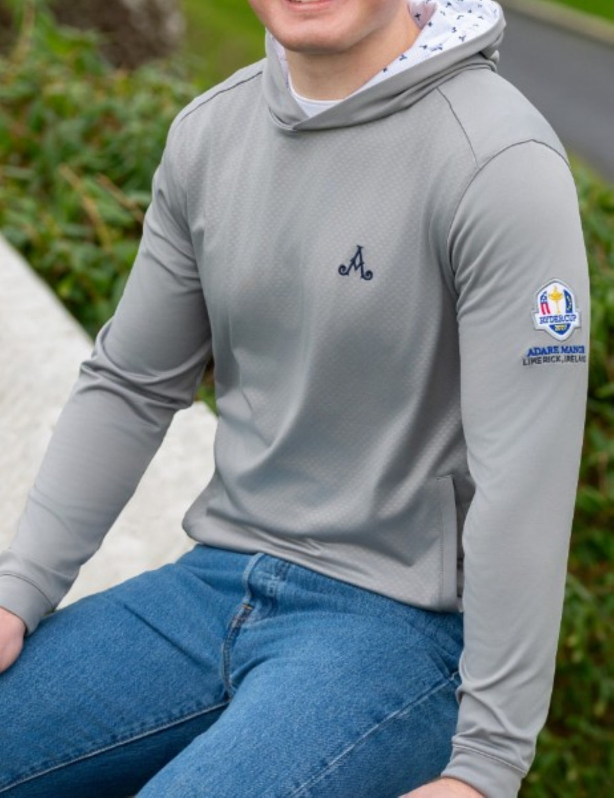 Ryder Cup 2027-  Mens Bespoke Adare Manor Golf Hoodie Grey