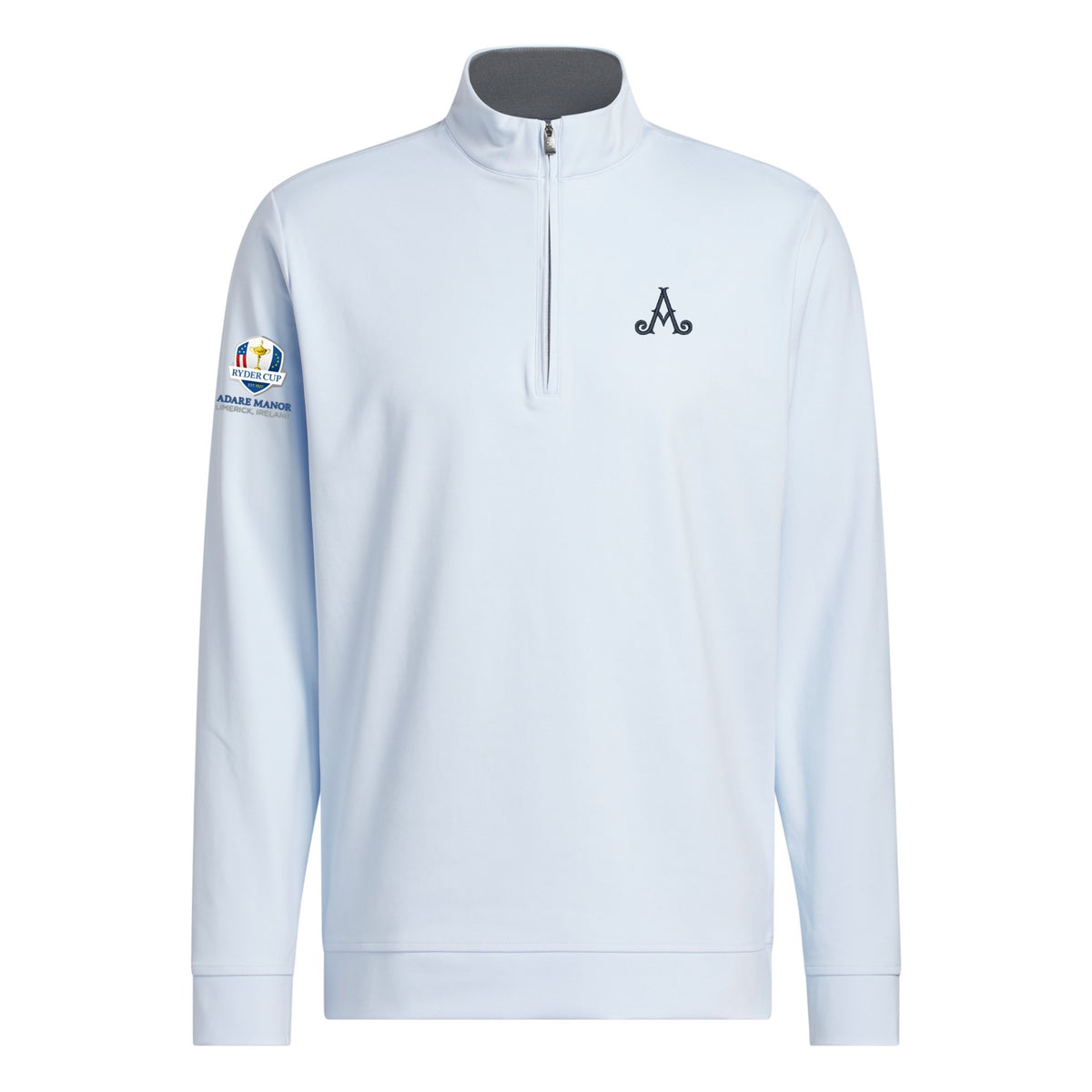 Ryder Cup 2027-  Adidas Mens Adare Manor Light Blue 1/4 Zip
