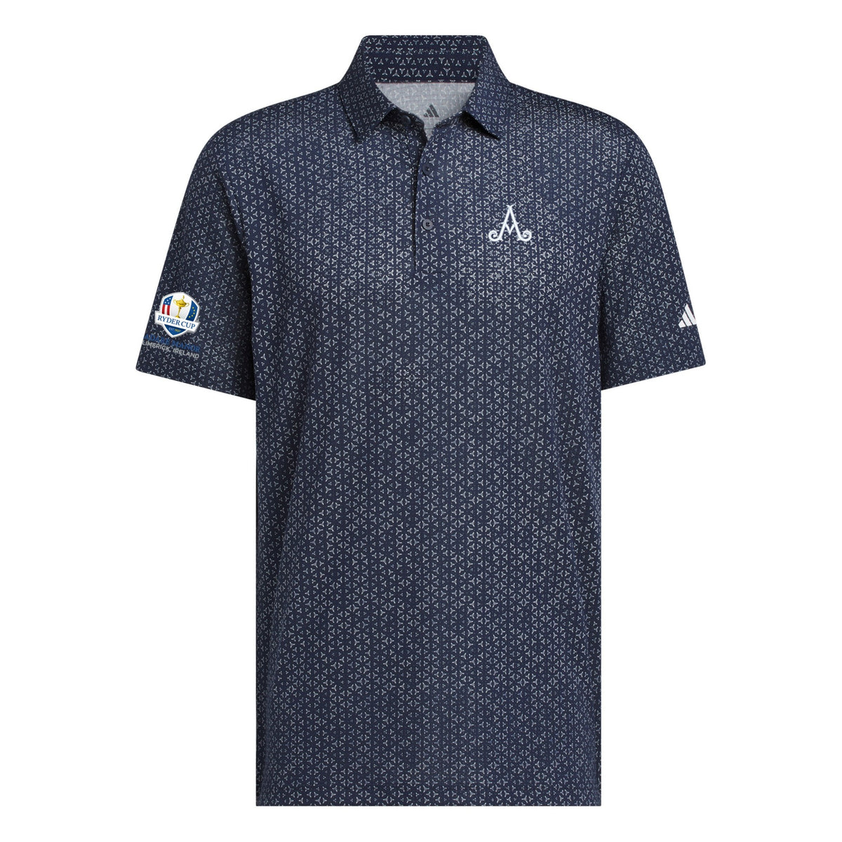 Ryder Cup 2027-  Adidas Mens Adare Manor Navy Geo Polo