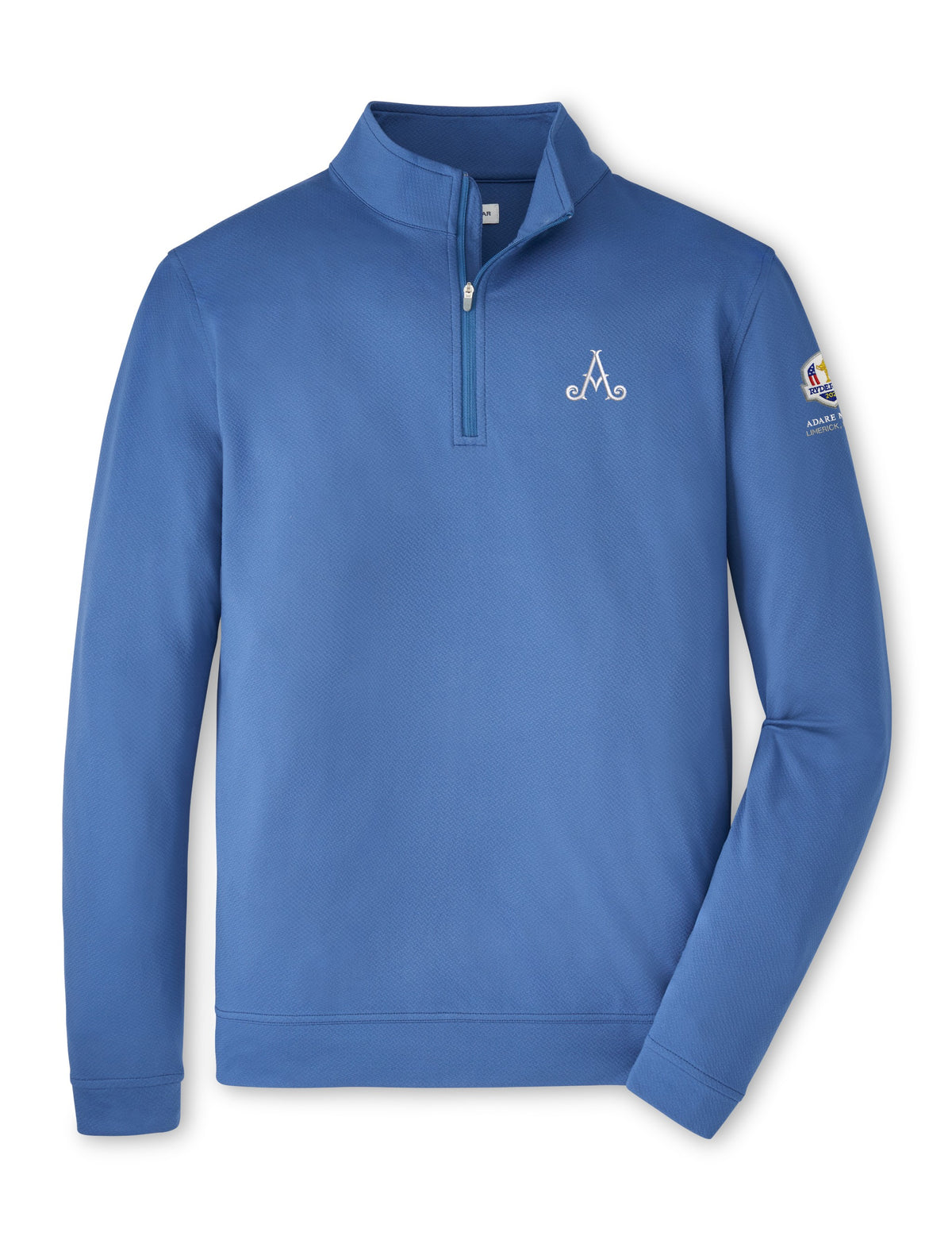 Ryder Cup 2027 - Adare Manor Perth Cross-Hatch Performance 1/4 zip Blue