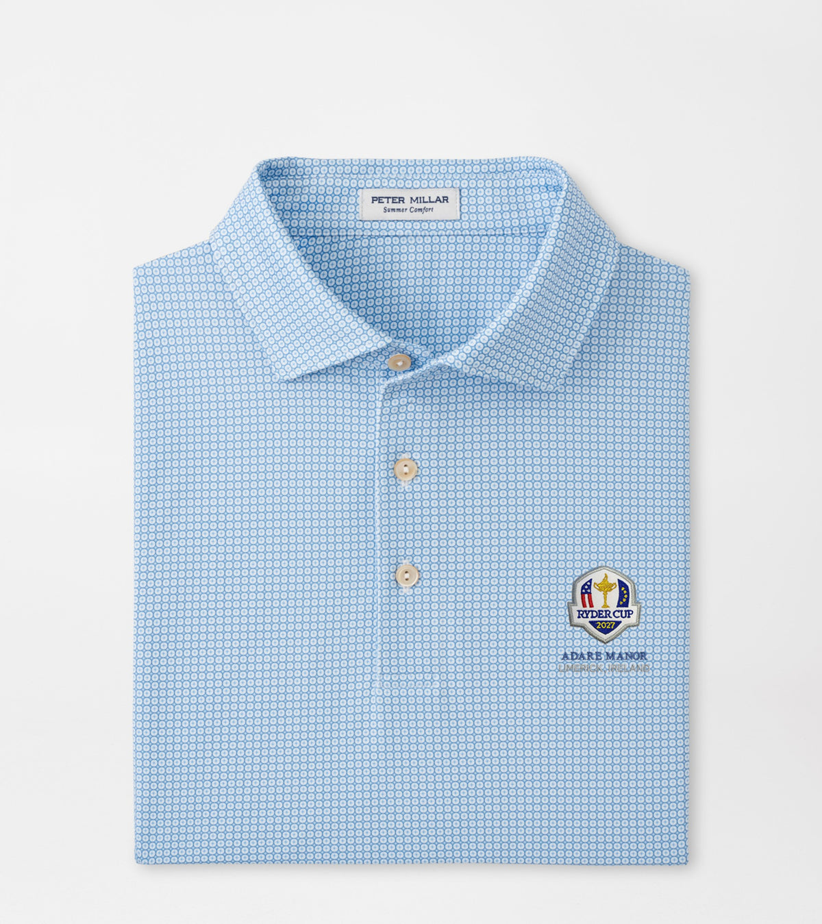 Ryder Cup 2027 - Blue and White Orbit Performance Polo
