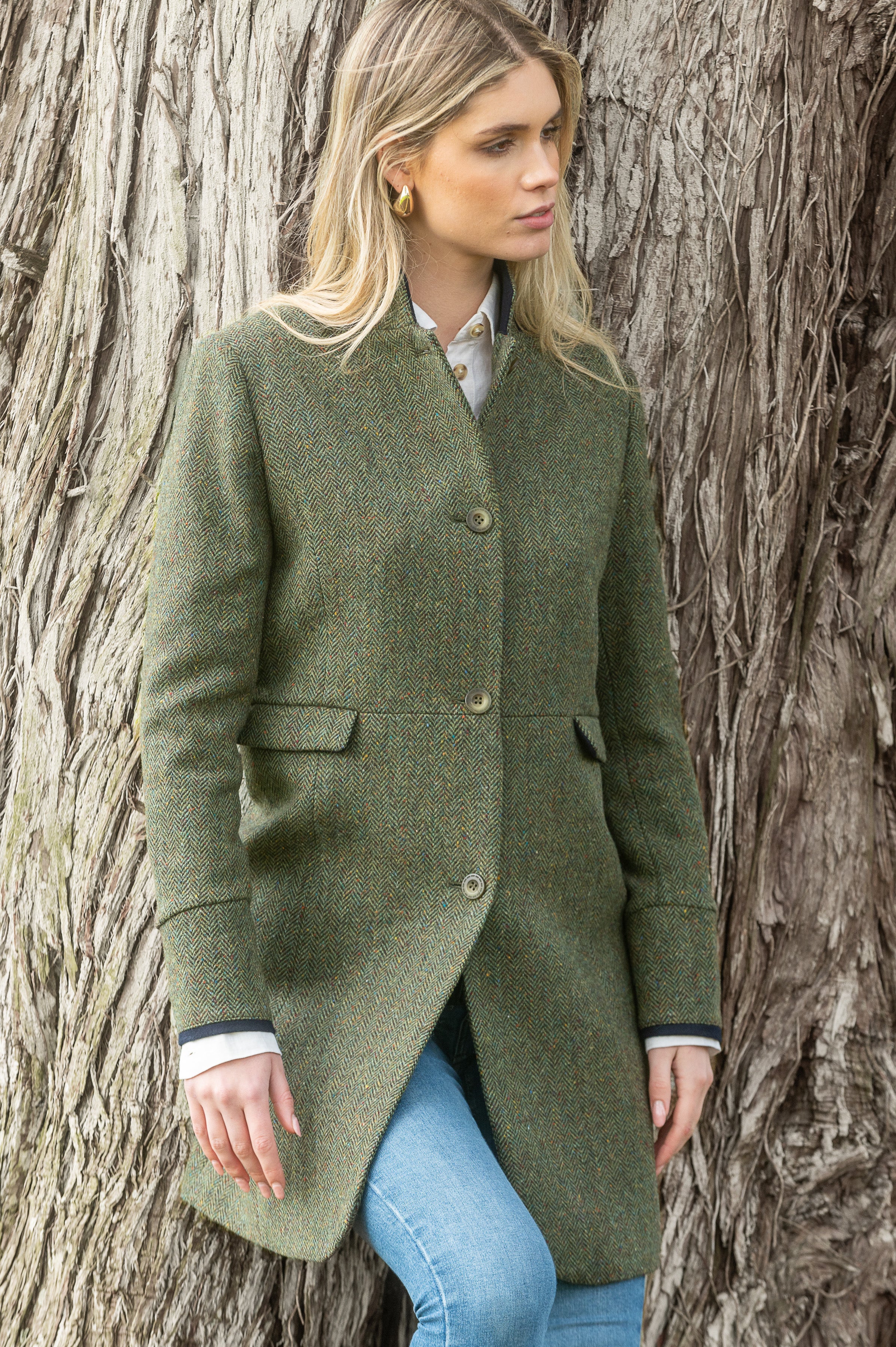 Jack Murphy- Irish Wool Tweed Coat- Donegal green - Adare Manor