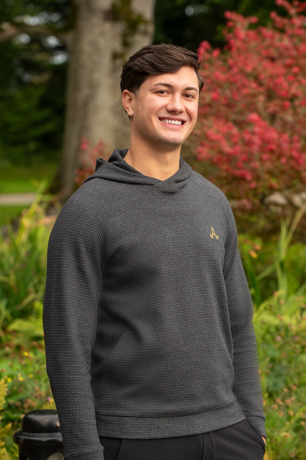 lululemon- Adare Manor Men&#39;s Textured Double Knit Cotton Hoodie Grey