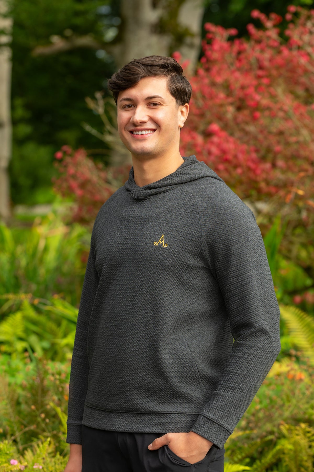 lululemon- Adare Manor Men&#39;s Textured Double Knit Cotton Hoodie Grey
