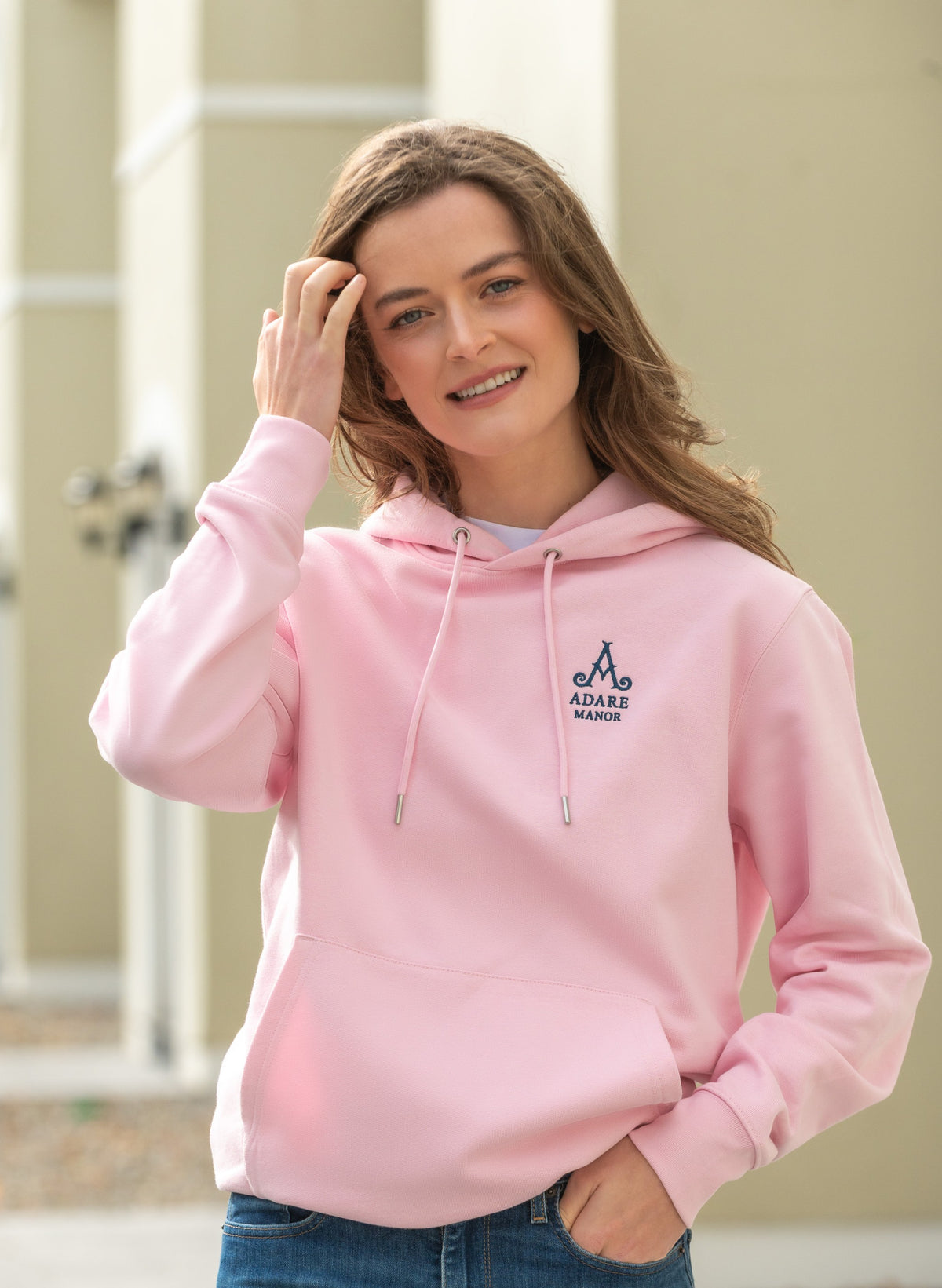 Adare Manor - Ladies Organic Cotton Pink Hoodie