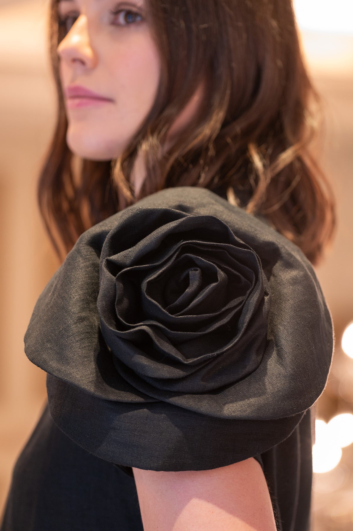  Irish Linen Shirt– Rose- Black