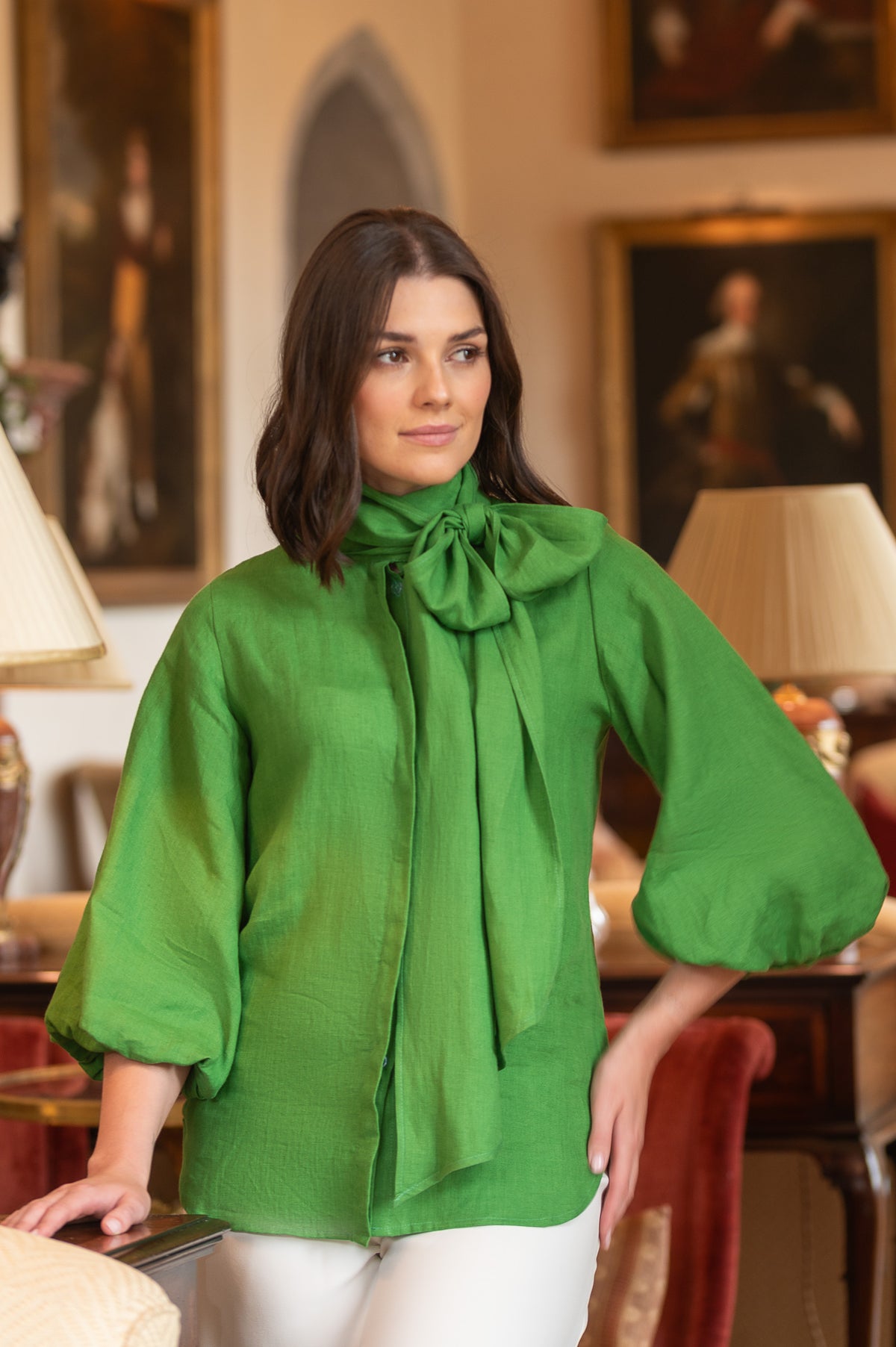  Irish Linen Shirt Roxanne- Green