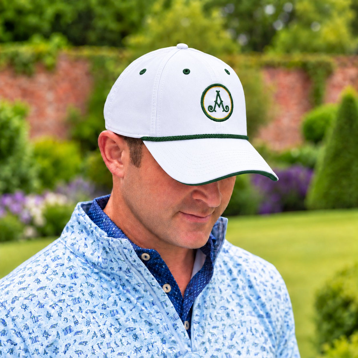 Adare Manor- White & Green Rope Cap