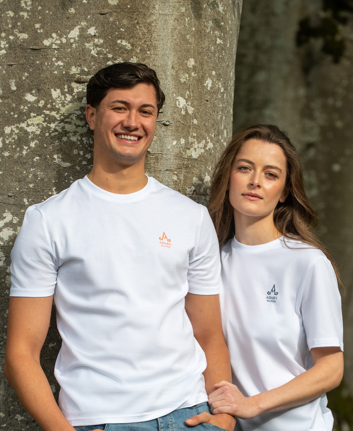 Adare Manor - Mens Organic Cotton T-Shirt with Orange logo