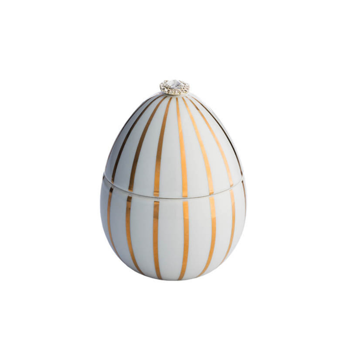 Ladenac Candle- White with Golden stripes