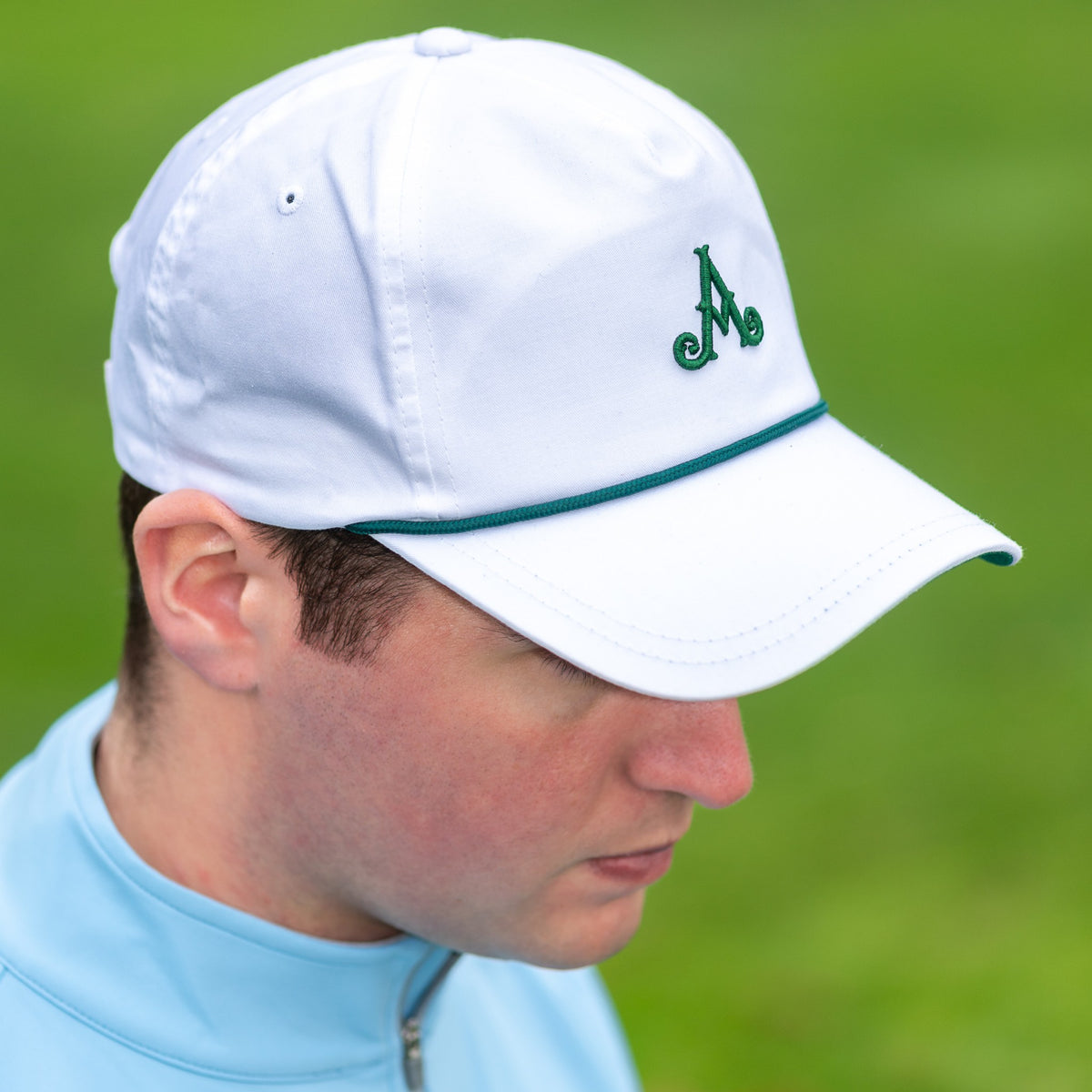 Adare Manor- White &amp; Green Rope Cap
